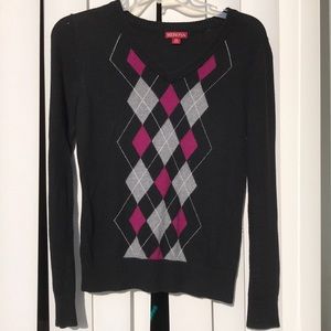 Merona VNeck sweater black gray